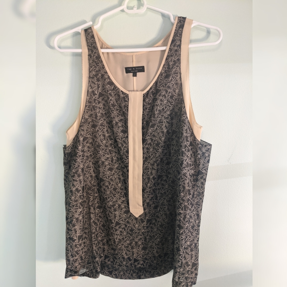Rag and bone silk dagger print top